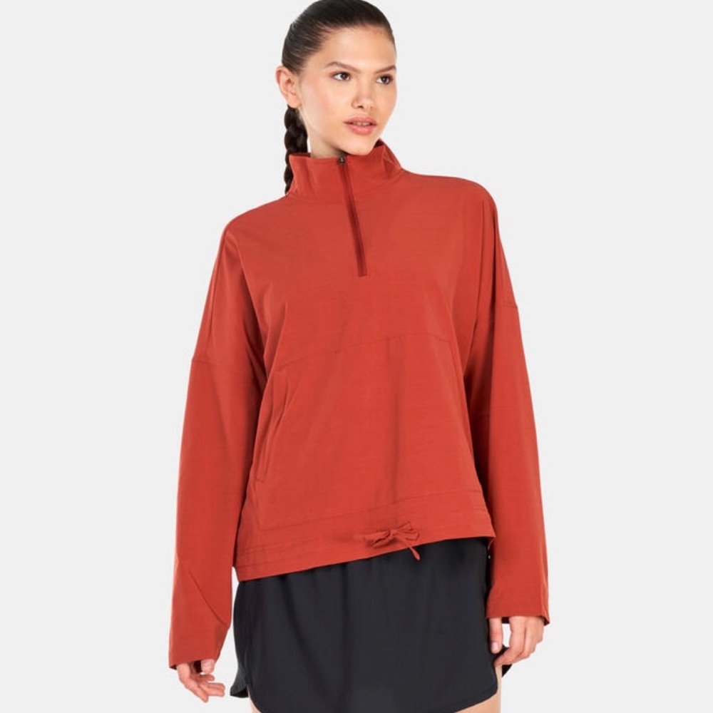 Prana Railay Pullover Quarter Zip Jacket with Relaxed Fit Mockneck Size Medium